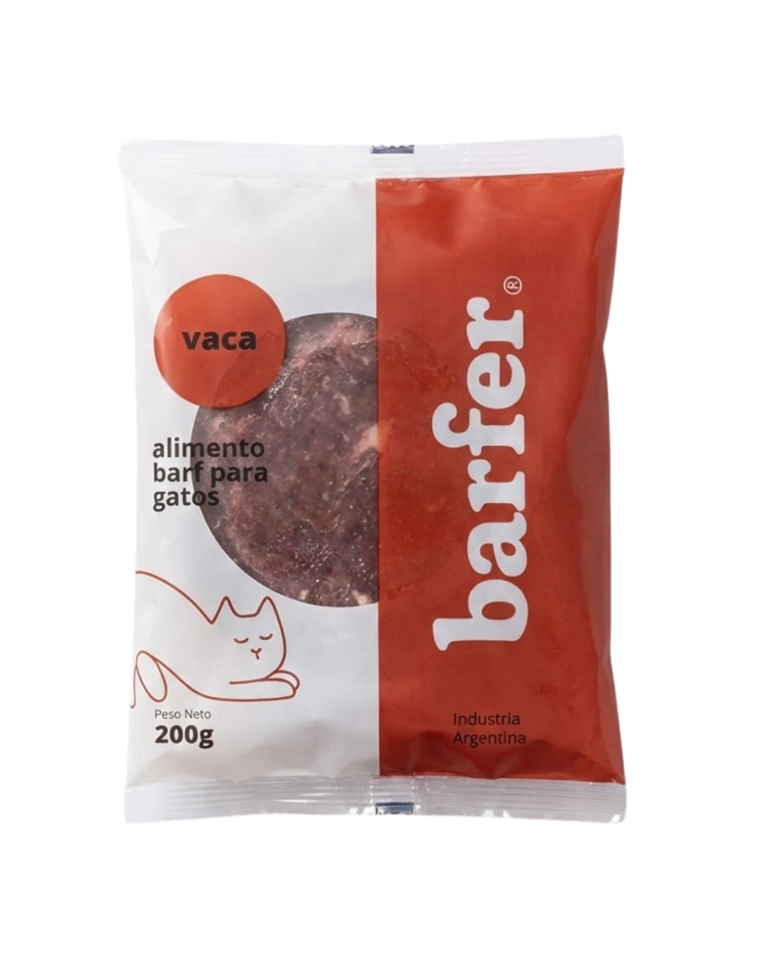 Medallones Barfer de vaca para gatos, envase de 200 g